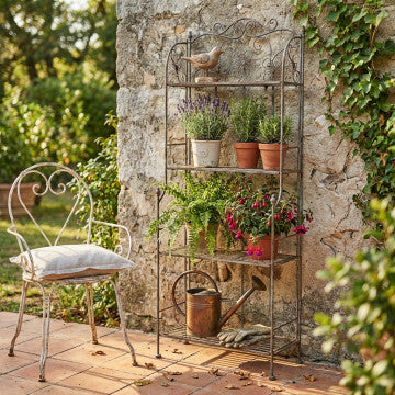 Étagère metallo 4 piani verniciato bianco ossidato 60x31x158 cm