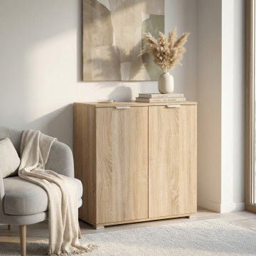 Mobiletto 2 ante in truciolare bilaminato 75x38x85 cm colore naturale