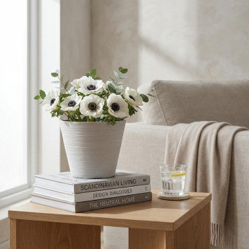 Vaso in fibra sintetica diametro 31 cm altezza 25,4 cm colore bianco