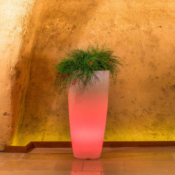 Vaso luminoso hydra 70 h con led multicolor e batteria solare