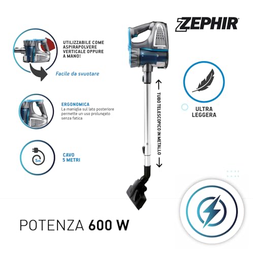 Scopa Elettrica Verticale 2 in 1 600W Zephir