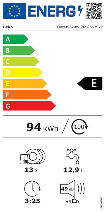 Lavastoviglie Beko Libera Installazione 13 Coperti Bianca