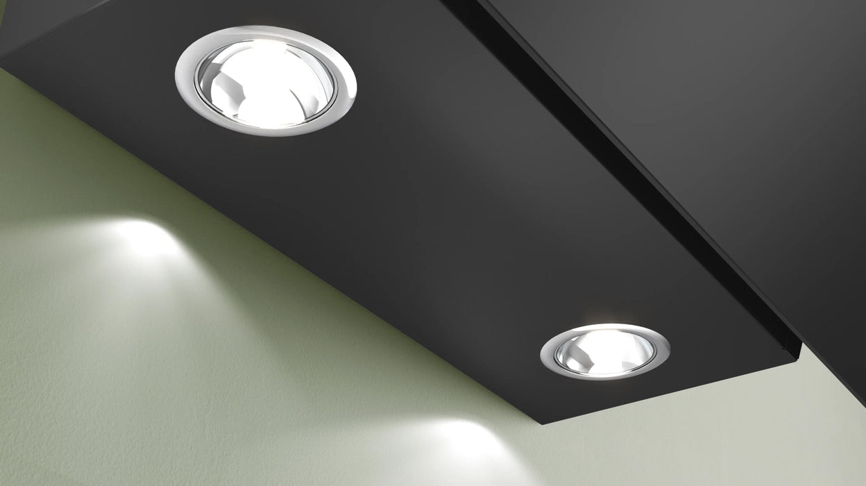 Cappa Vetro a Parete 80cm 220W Luce LED Nera