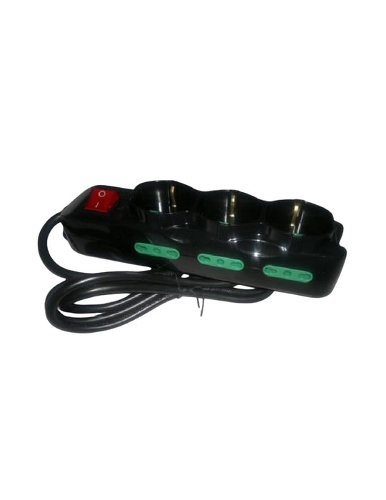 Multipresa 9 Posti Schuko Bipasso Cavo 130cm Nero