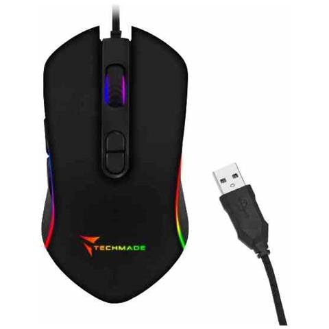 Mouse Gaming USB Luce LED 2400DPI Nero