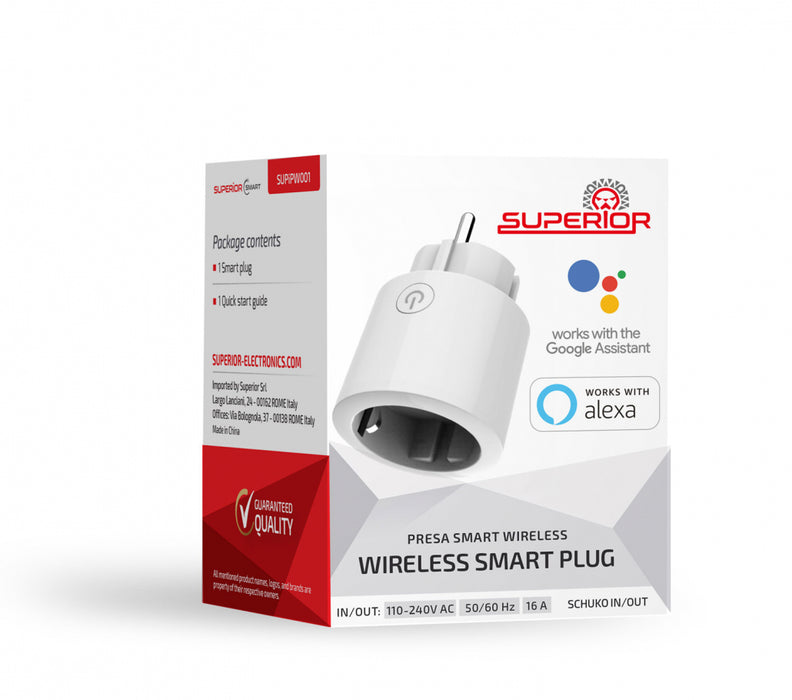 Presa Schuko Smart WiFi Controllo Consumi Timer Alexa Google