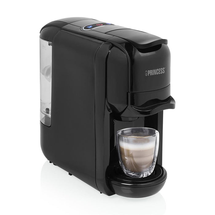 Macchina da Caffè 5 in 1 Nero Inox Capsule Cialde Macinato