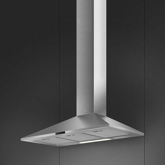 Cappa Aspirante Smeg a Parete 90cm 180W Inox Luce LED