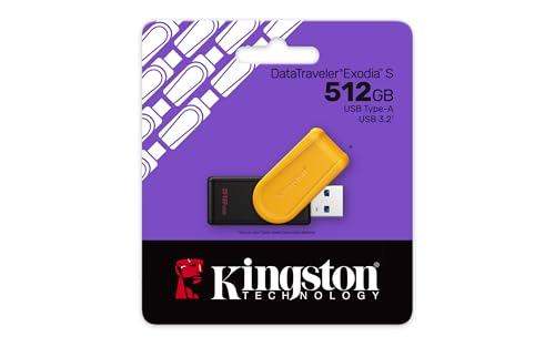 Pendrive Kingston 512GB USB 3.2 Nero Giallo