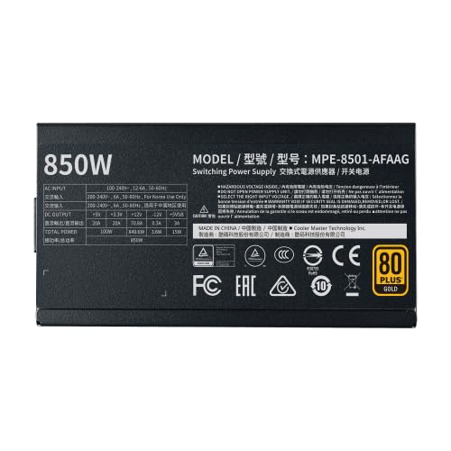 Alimentatore Cooler Master 750W 80+ Gold Modulare