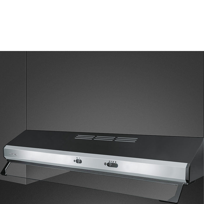 Cappa Aspirante Incasso Semi Integrata 90cm Argento LED
