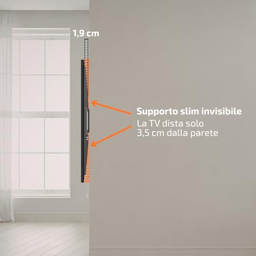Staffa per TV Fissa Extra Slim Nero 60-100