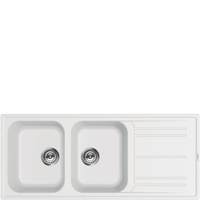 Lavello Reversibile Smeg Due Vasche Bianco LZ116B