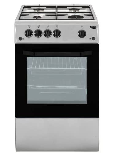 Cucina a Gas 4 Bruciatori Forno Elettrico 54lt Argento