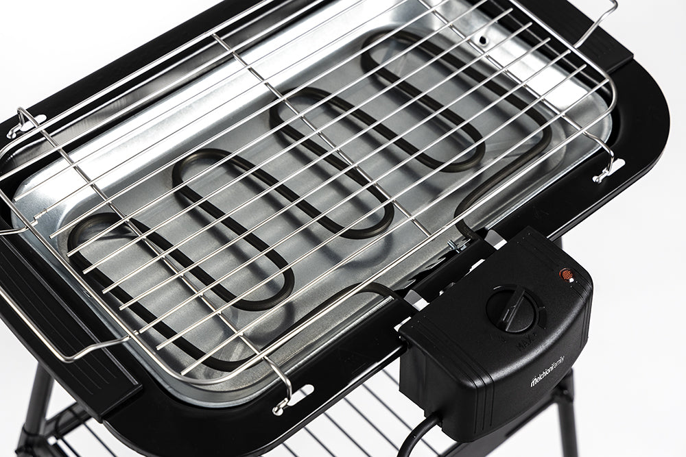 Barbecue Elettrico Piedistallo 38x22cm 2000W Nero