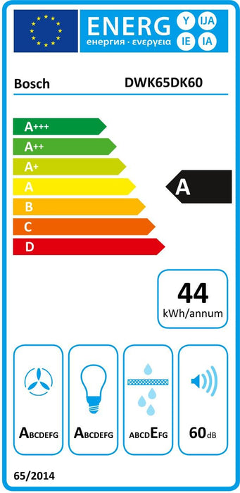 Cappa Design Vetro a Parete 60cm 220W Nera LED