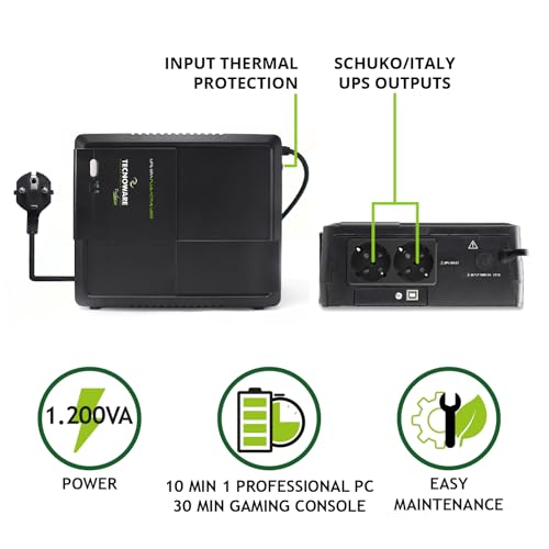 UPS Tecnoware Era Plus 1200VA 840W 2 Prese Schuko