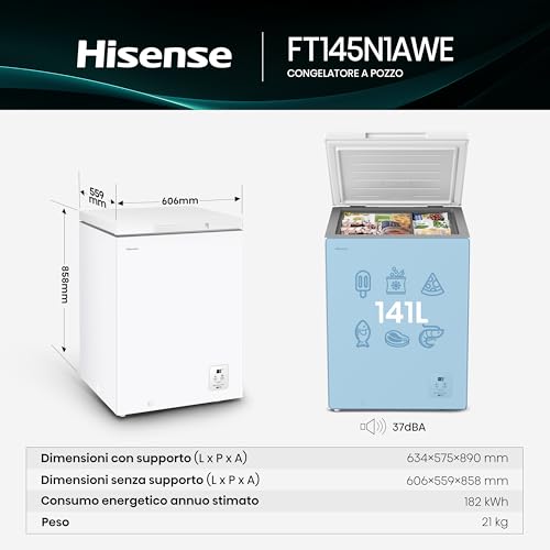 Congelatore a Pozzetto Hisense 141 L Bianco