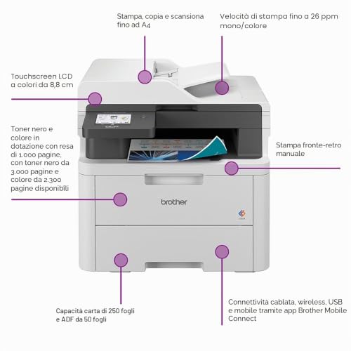 Brother Stampante Multifunzione Colori 28ppm USB/LAN/WiFi