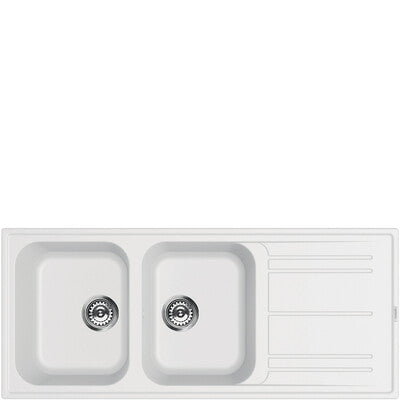 Lavello Reversibile Smeg Due Vasche Bianco LZ116B
