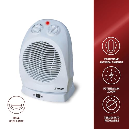 Termoventilatore Oscillante 1000/2000W Bianco