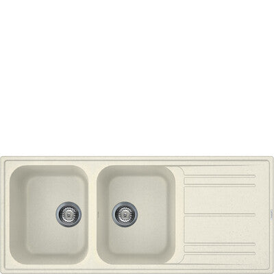 Lavello Smeg Reversibile Due Vasche Panna LZ116P