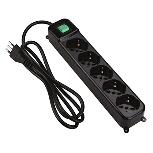 Multipresa 5 Posti Schuko ITA 10A Nero Spina ITA