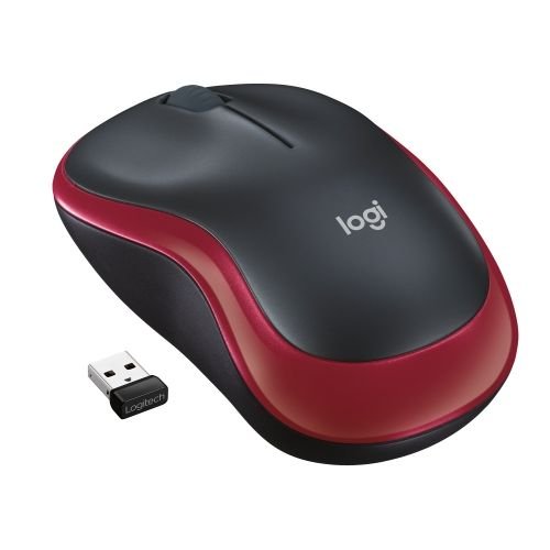 Mouse Ottico Senza Fili Logitech M185 Rosso