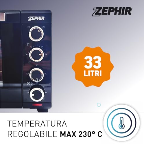 Forno Elettrico Ventilato 33 Litri 1600W Argento