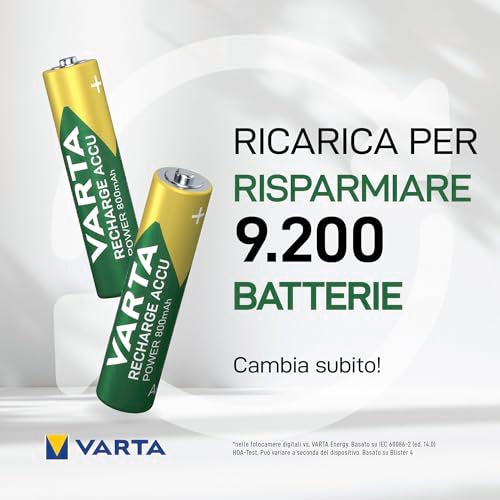 Pile Ministilo AAA Ricaricabili 800mAh Varta 2pz