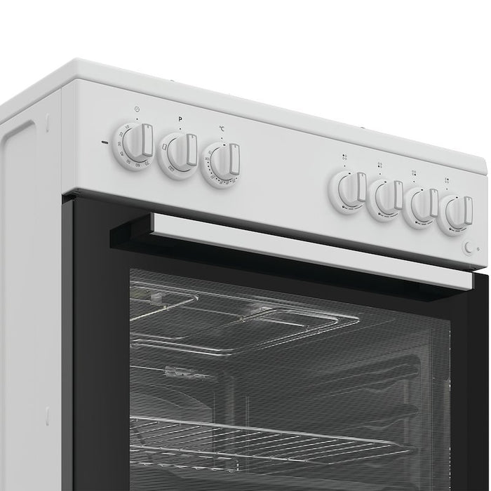 Cucina a Gas 4 Fuochi Forno Elettrico 73L 60x60 Bianca