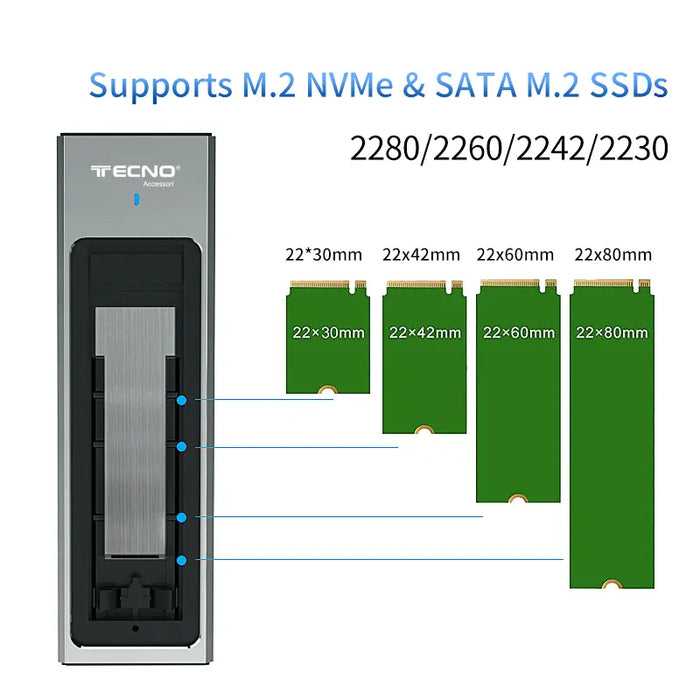 Contenitore SSD M.2 Esterno Nero USB 3.0 TC-M05