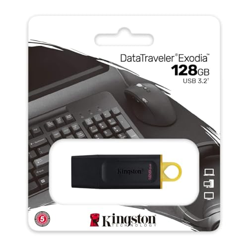 Pendrive Kingston 128GB USB 3.2 Nero Giallo