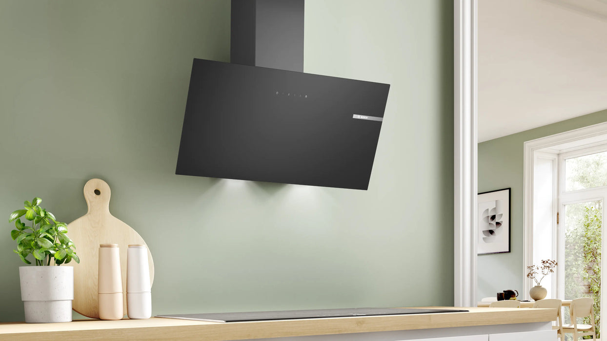 Cappa Vetro a Parete 80cm 220W Luce LED Nera