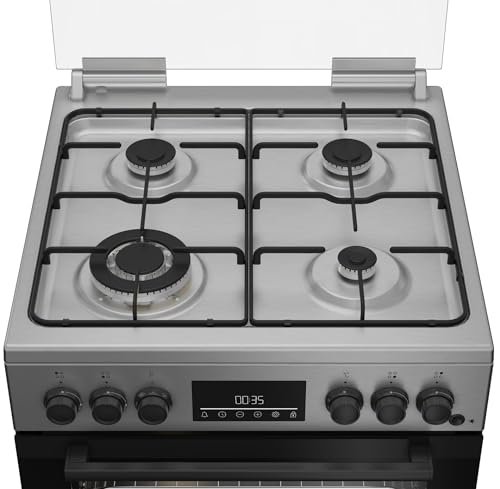 Cucina a Gas 4 Fuochi Forno Elettrico Inox 60x60 cm
