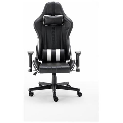 Sedia Gaming MomoDesign Bianco Nero Ecopelle