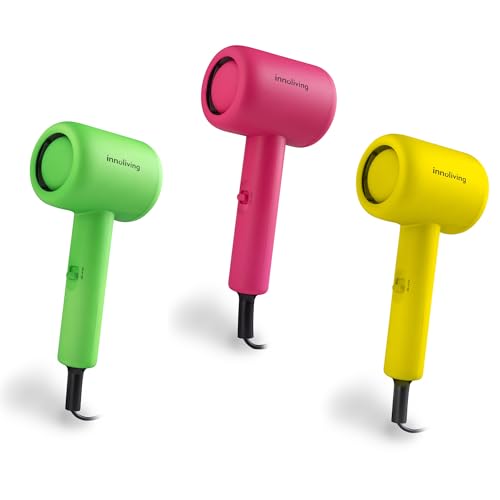 Asciugacapelli Mini Innoliving 1000W Rivestito Gomma Giallo