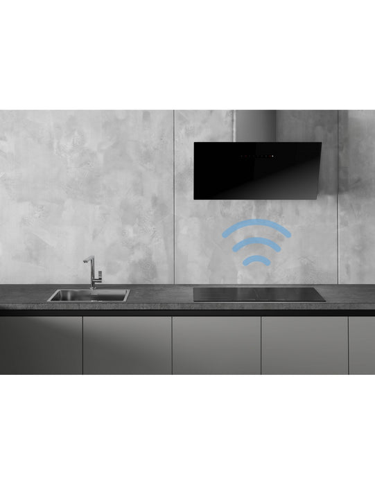 Cappa Aspirante SMEG 90cm 164W Nera Inox Luce LED