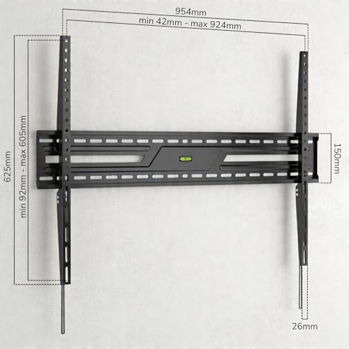 Staffa per TV Fissa Extra Slim Nero 60-100