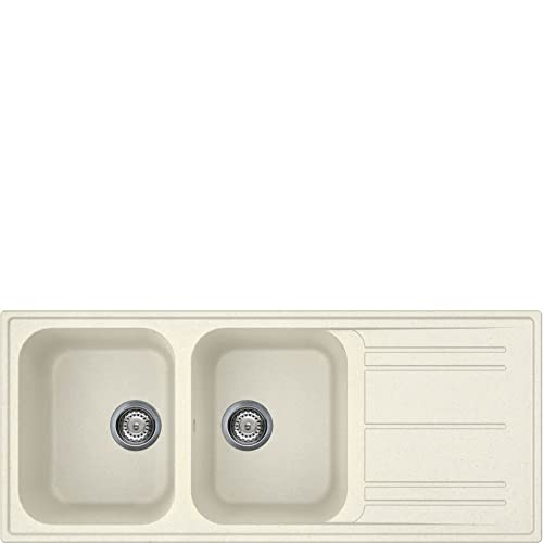 Lavello Reversibile Due Vasche Panna SMEG LZ116P