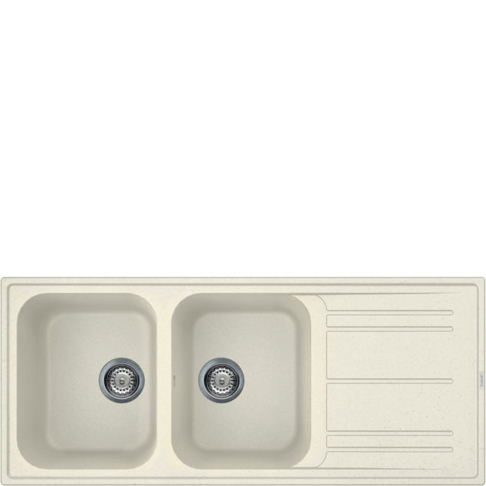 Lavello Smeg Reversibile Due Vasche Panna LZ116P