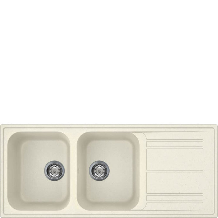 Lavello Reversibile Due Vasche Panna SMEG LZ116P
