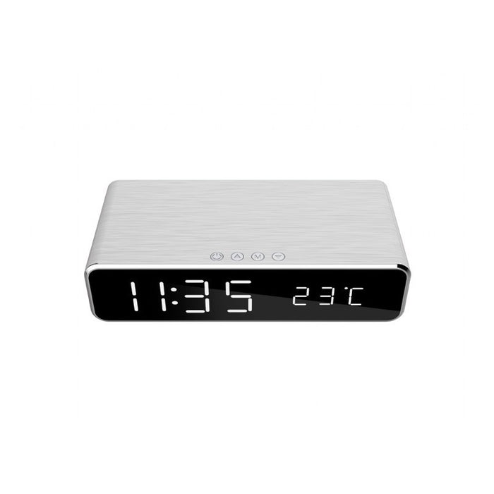 Techmade Sveglia Con Funzione Ricarica Cel.wireless Silver Dac-wpc-...
