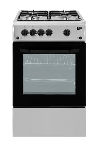 Cucina a Gas 4 Bruciatori Forno Elettrico 54lt Argento