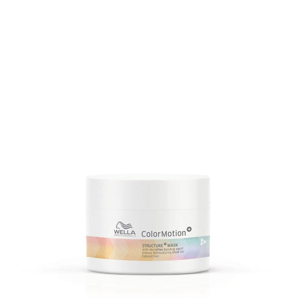 Maschera ristrutturante Wella Color Motion+ in barattolo bianco, ideale per riparare i legami del capello e donare morbidezza, 150 ml