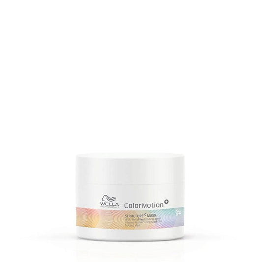 Maschera ristrutturante Wella Color Motion+ in barattolo bianco, ideale per riparare i legami del capello e donare morbidezza, 150 ml