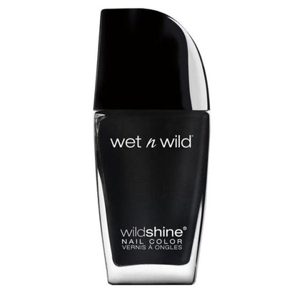 Smaltino nero lucido Wet n Wild Wildshine con formula senza tossine, ideale per un look trendy e sofisticato, SKU: TRM111972
