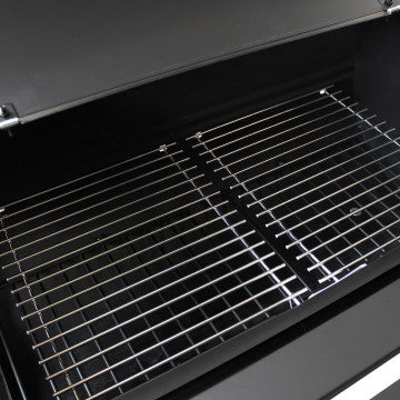 Barbecue a carbonella con affumicatore, struttura acciaio nero 110x64x113,5 cm