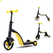 Scooter triciclo 3 in 1 giallo in diverse posizioni
