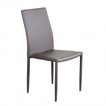 Sedia in acciaio e ecopelle, marrone, dimensioni 41x50x91 cm